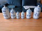 Vintage Delfts Blauw Voorraadpotten Set, Ophalen of Verzenden, Gebruikt