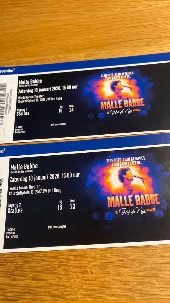 Malle Babbe musical kaarten, Tickets en Kaartjes, Evenementen en Festivals, Twee personen