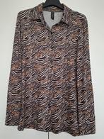 Travelstof blouse met tijgers bruin maat S, Ophalen of Verzenden, Zo goed als nieuw