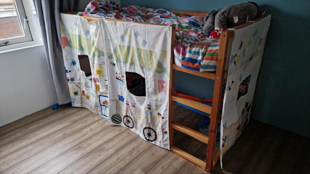 IKEA Bed kura gordijn-speeltent, Ophalen, Gebruikt, 100 cm of meer, Hoogslaper of Stapelbed
