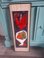 Vintage keramiek tegel plateau schilderij, jaren 50-60, Ophalen of Verzenden