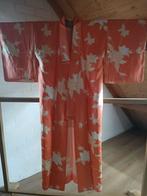 Traditionele Japanse Kimono orange white flower, Ophalen of Verzenden