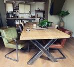 Massief eiken tafel, Ophalen, 200 cm of meer, 50 tot 100 cm, Zo goed als nieuw