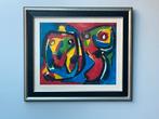 Abstract Hond & vogel Cobra stijl , Karel Appel, Corneille, Ophalen of Verzenden