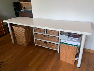 Bureau wit Ikea 200x60 cm
