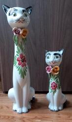 2 retro poezen beeldjes, Ophalen of Verzenden, Gebruikt