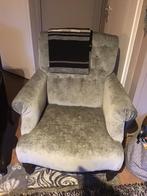 Mooie grijsgroene landelijke fauteuil, Ophalen, Zo goed als nieuw