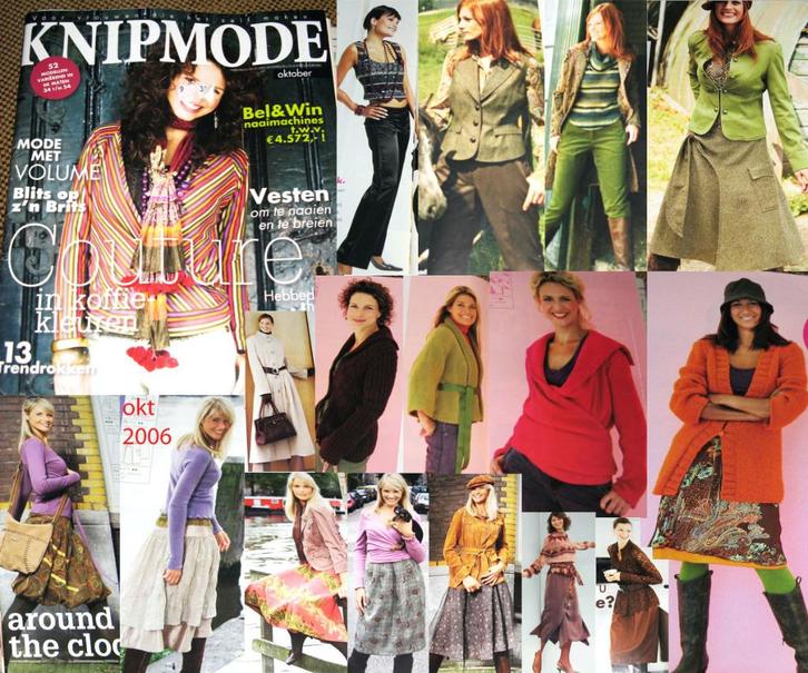 3 X KNIPMODE: OKT. 2006 *INCL. BIJLAGE EN AUGUSTUS 2006, Hobby en Vrije tijd, Kledingpatronen, Zo goed als nieuw, Overige typen