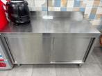 Rvs werktafel met schuifdeuren, Ophalen, RVS Meubilair