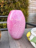 Fidrio roze glazen vaas 30 cm hoog, Overige kleuren, Ophalen of Verzenden, Minder dan 50 cm, Glas
