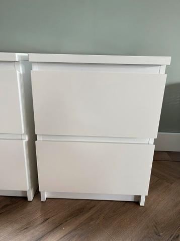 Ikea Malm nachtkastjes wit 2 stuks - afbeelding 2