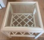 Bijzettafel Selva creme met glasplaat, Minder dan 55 cm, Zo goed als nieuw, Hout, Ophalen