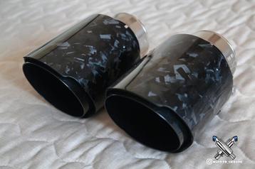 Uitlaat exhaust tips forged carbon muffler BMW Audi VW GTI R
