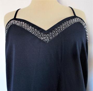 Donkerblauwe bewerkte feestelijke/glamour/avond jurk! 42 beschikbaar voor biedingen