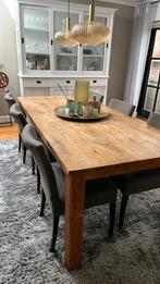 Teak eettafel met 6 stoelen, Huis en Inrichting, Ophalen of Verzenden, Gebruikt, 6 tot 8 stoelen
