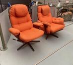 Set G-Mobel Sweden fauteuils oranje - vintage retro stoelen, 75 tot 100 cm, Minder dan 75 cm, Gebruikt, Vintage