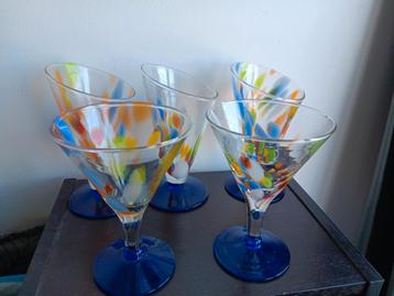 5 cocktail confetti glazen  beschikbaar voor biedingen