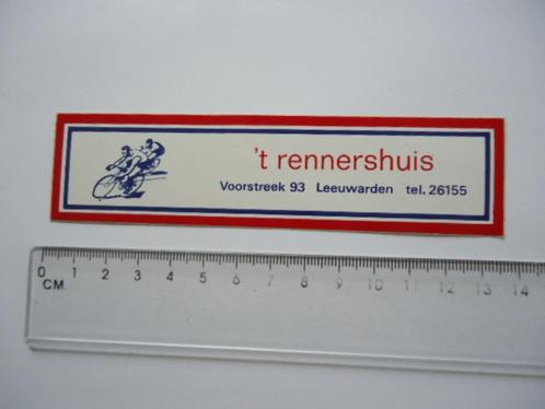 sticker oud Rennershuis Leeuwarden wielrennen fiets raefiets, Verzamelen, Stickers, Zo goed als nieuw, Bedrijf of Vereniging, Verzenden