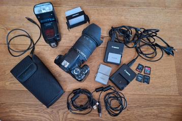 Canon 450d, lens 18x200 en  canon flitser speedlitle 580Xll  beschikbaar voor biedingen