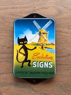 Langcat emaille deurpostje, Ophalen of Verzenden, Zo goed als nieuw, Reclamebord