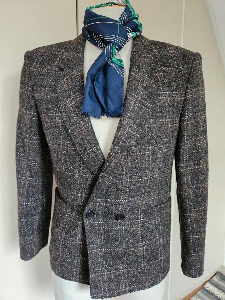 Vintage tweed double breasted 46/48 uniek €50, Kleding | Heren, Kostuums en Colberts, Nieuw, Maat 48/50 (M), Overige kleuren, Verzenden