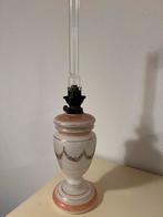 Antieke Opaline Olielamp met Bloemenmotief, Antiek en Kunst, Antiek | Lampen, Ophalen