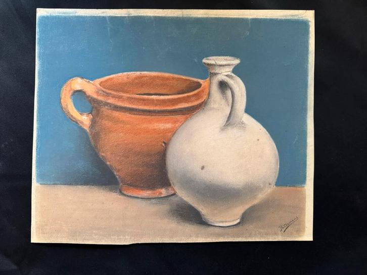 Stilleven met Kruiken - JL Clement, Antiek en Kunst, Kunst | Etsen en Gravures, Ophalen of Verzenden