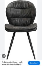 Leen Bakker Eetkamerstoelen Lenn Antraciet - 4 Stuks, Ophalen, Gebruikt, Zwart, Modern