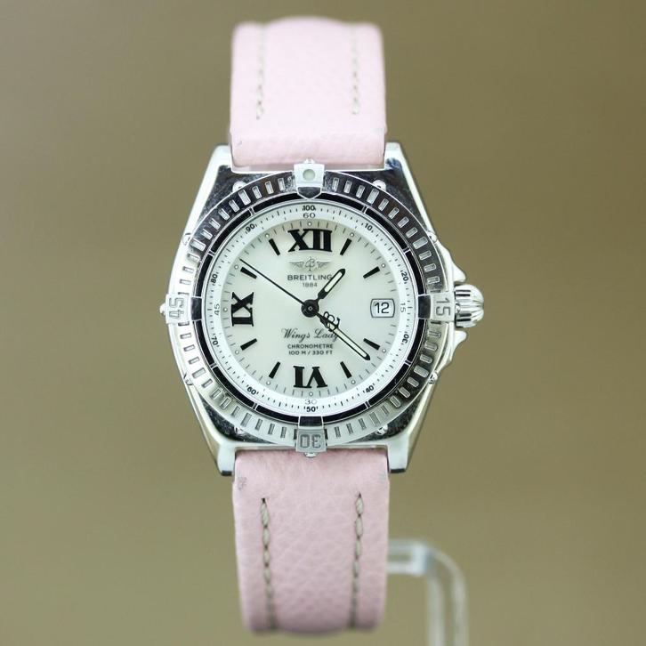 Breitling Lady Wings Staal Pink A67350, Sieraden, Tassen en Uiterlijk, Horloges | Dames, Gebruikt, Polshorloge, Overige merken