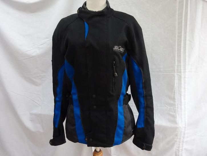 BASE  zwart/blauwe motorjas - maat S, Motoren, Kleding | Motorkleding, Jas | textiel, Dames, Heren, Tweedehands, Ophalen of Verzenden