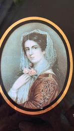 MINIATUURTJE-SCHILDERIJTJE.13.5x16.5 cm.Jaren in de familie., Ophalen of Verzenden