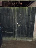 Dubbele houten tuinpoort met cilinderslot, Tuin en Terras, Tuinpoorten, Ophalen, Gebruikt, 150 tot 200 cm, Hout