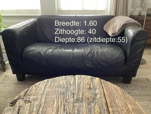 Donkerbruine stevige echt leren bank van Montel, Huis en Inrichting, Banken | Sofa's en Chaises Longues, Gebruikt, Tweepersoons