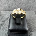 Gouden ring | 14K* | 2,45gr | opengewerkt 2 parels | 388592, Sieraden, Tassen en Uiterlijk, Ringen, Ophalen of Verzenden, Zo goed als nieuw