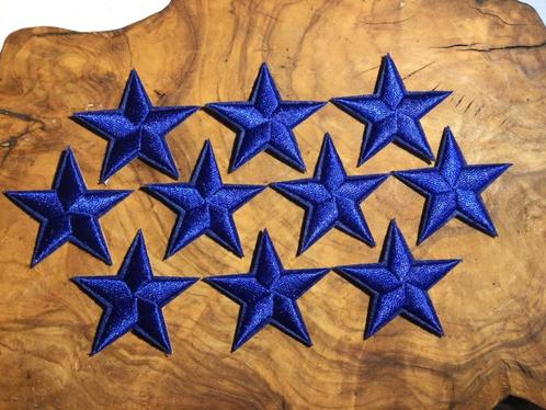 Sterren blauw opstrijkbare Patch ster 10 stuk, Hobby en Vrije tijd, Kledingapplicaties en Hotfix, Zo goed als nieuw, Hotfix applicaties