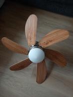 Plafondlamp met ventilator, Huis en Inrichting, Lampen | Plafondlampen, Ophalen, Gebruikt, Hout