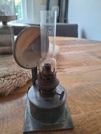 Oude olielamp met reflector, Antiek en Kunst, Antiek | Lampen, Ophalen of Verzenden