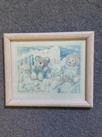 Lief schilderijtje met teddyberen - kinderkamer -, Ophalen of Verzenden, Zo goed als nieuw, Wanddecoratie