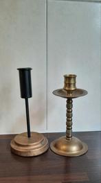 2 kandelaars - kaarsenstandaard waaronder 1 van  koper, Ophalen of Verzenden, Koper of Brons