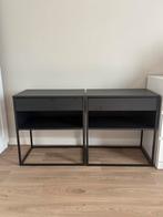 Zwarte ikea nachtkastjes, Ophalen, 50 tot 100 cm, Rond, Zo goed als nieuw