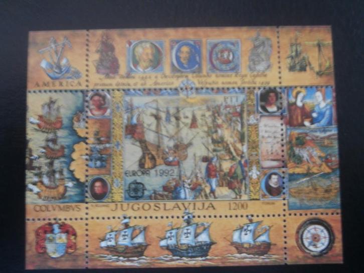 JOEGOSLAVIE 1992; BLOK COLUMBUS, Postzegels en Munten, Postzegels | Europa | Overig, Postfris, Joegoslavië, Verzenden