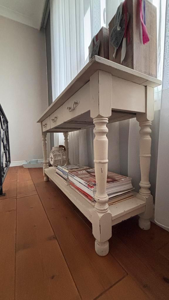 Landelijke Sidetable met Opbergplank, Huis en Inrichting, Tafels | Sidetables, Gebruikt, 25 tot 50 cm, 100 tot 150 cm, Rechthoekig