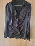 Vero  Moda zwarte blouse met volants Large, Maat 42/44 (L), Ophalen of Verzenden, Zo goed als nieuw, Zwart