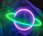 Neon verlichting LED ´Planeet´ roze / groen USBof Batterijen, Huis en Inrichting, Lampen | Wandlampen, Ophalen of Verzenden, Nieuw