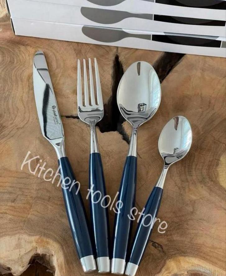 tupperware exclusieve royal blauwe Pro Chef série bestekset, Huis en Inrichting, Keuken | Tupperware, Nieuw, Blauw, Ophalen of Verzenden