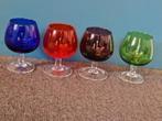 Vintage/Retro 4x Gekleurde Glaasjes., Antiek en Kunst, Antiek | Glas en Kristal, Ophalen of Verzenden