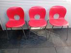 3 rode Rexite Olivia stapelstoelen made in Italy prima staat, Ophalen, Zo goed als nieuw, Rood, Drie
