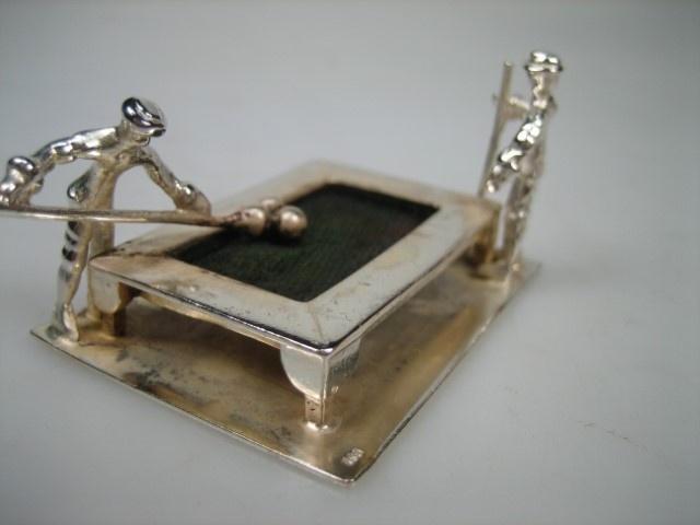 Antiek & Oud Zilveren Miniatuur Biljart Tafel Amsterdam, Antiek en Kunst, Antiek | Goud en Zilver, Zilver, Verzenden