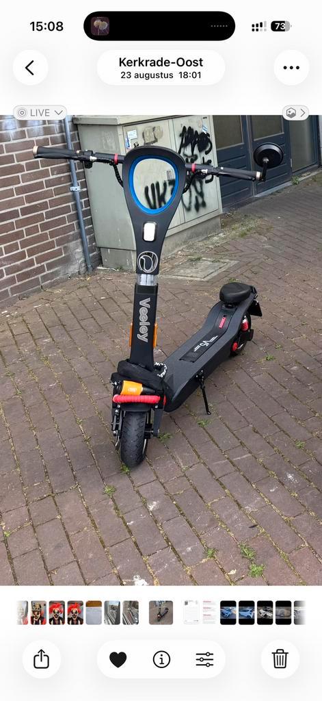 E step zwart Veeley V5 Zwart 2025 ( VASTE PRIJS ), Fietsen en Brommers, Steps, Zo goed als nieuw, Elektrische step (E-scooter)