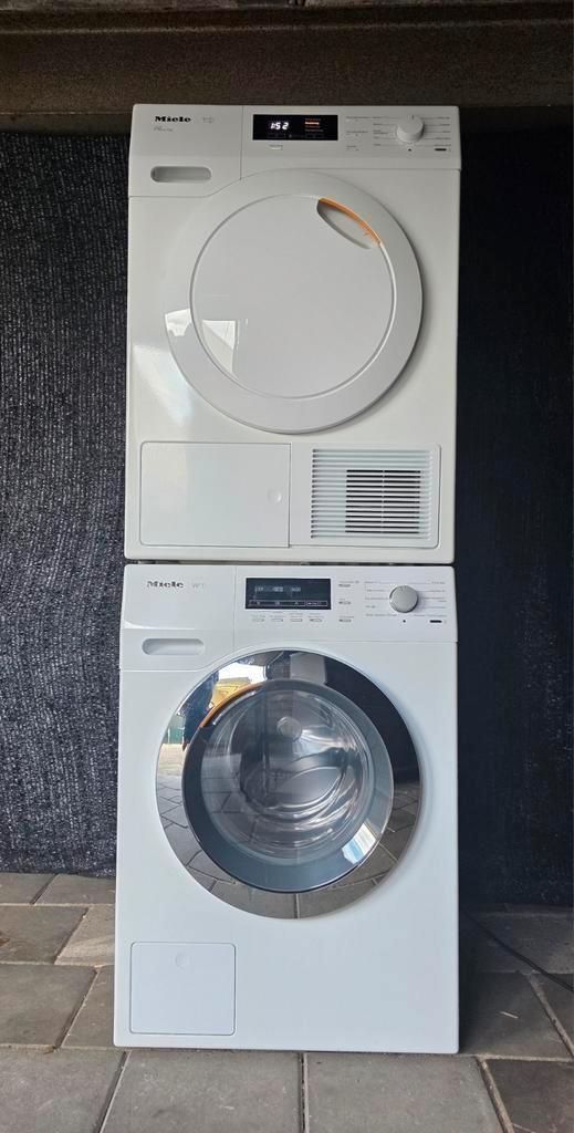 Miele 1600 toeren 8 kg set A++ wasmachine & warmtepompdroger, Witgoed en Apparatuur, Was-droogcombinaties, Zo goed als nieuw, 8 tot 10 kg